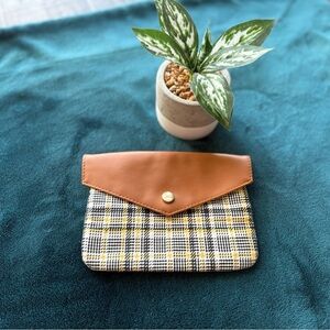 Brown and Yellow Plaid Festive Ipsy Pouch